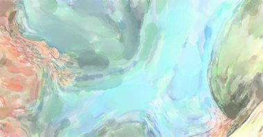 Modern fırça darbeleri. Pastel renklerde suluboya resim. Poster, duvar sanatı, afiş, kart, kitap kapağı veya ambalaj için sakinleştirici kompozisyonun yumuşak renkli çizimi. 