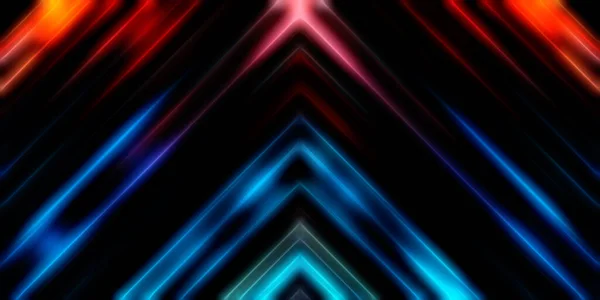 Abstrakte Leuchtende Geometrische Lichter Hintergrund Fraktale Symmetrische Grafische Illustration Überschneidende — Stockfoto