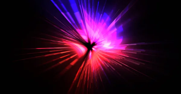 Futuristic Lens Flare Light Explosion Star Glowing Particles Lines Beautiful — Stock Photo, Image