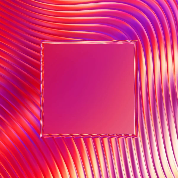 Soyut çerçeveli arkaplan. Renkli, canlı, dalgalı bir duvar kağıdı. Merkezi çerçeveli yaratıcı grafik 2d çizim. Dinamik şekilli modaya uygun sıvı örtüsü.