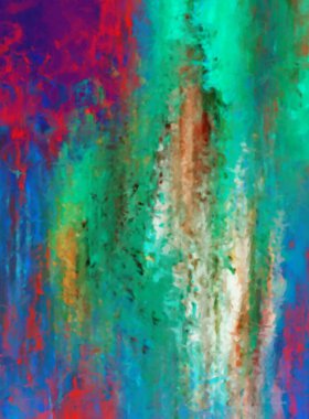 Modern sanat. Renkli çağdaş sanat eserleri. Renkli boya darbeleri. Soyut arkaplanda fırça darbeleri. Fırça boyası. Eşsiz duvar sanatı.