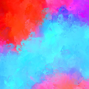 Canlı fırça darbeleriyle boyanmış. Renkli desenli resim. Fırçalanmış duvar kağıdını boya.