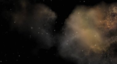 Galaksi uzayındaki yıldız alanı renkli nebula ile. Uzayın derinliklerinin bilim kurgu geçmişi. Ruhsal duvar kağıdı.