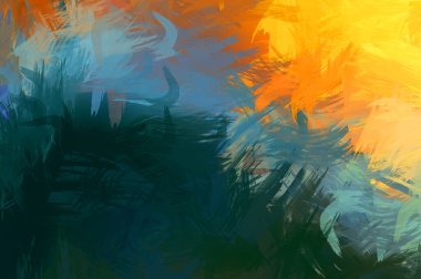 Renkli fırça darbelerinin soyut arkaplanı. fırçalanmış canlı duvar kağıdı. resmedilmiş sanat eseri. Eşsiz ve yaratıcı illüstrasyon.