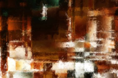 Modern sanat. Renkli çağdaş sanat eserleri. Renkli boya darbeleri. Soyut arkaplanda fırça darbeleri. Fırça boyası. Eşsiz duvar sanatı.