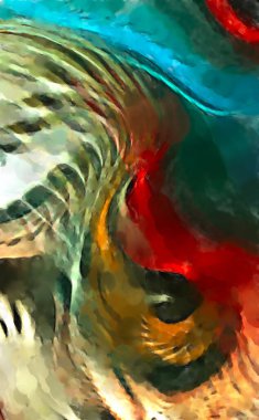 Modern sanat. Renkli çağdaş sanat eserleri. Renkli boya darbeleri. Soyut arkaplanda fırça darbeleri. fırça boyası.