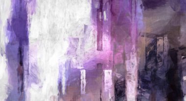 Soyut arkaplanda pürüzlü fırça darbeleri. Fırça boyası. Renkli boya darbeleri. Eşsiz duvar sanatı. Tuvaldeki modern sanat. Renkli çağdaş sanat eserleri. 