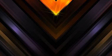 Soyut parlayan geometrik ışıklar arka planda. Fraktal simetrik grafik çizimi. Parıldayan ve parıldayan çubukları kesiştir.