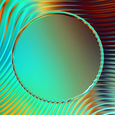 Soyut çerçeveli arkaplan. Renkli, canlı, dalgalı bir duvar kağıdı. Merkezi çerçeveli yaratıcı grafik 2d çizim. Dinamik şekilli modaya uygun sıvı örtüsü.