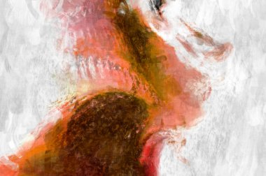 Soyut arkaplanda pürüzlü fırça darbeleri. Fırça boyası. Renkli boya darbeleri. Eşsiz duvar sanatı. Tuvaldeki modern sanat. Renkli çağdaş sanat eserleri. 