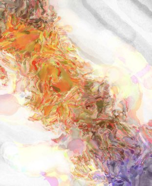 Yumuşak suluboya duvar kağıdı. Hafifçe fırçalanmış renkleri olan sanatsal bir resim. Pastel renkler arkaplana dokunmuş. Soyut duvar sanatı..