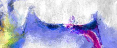 Soyut arkaplanda pürüzlü fırça darbeleri. Fırça boyası. Renkli boya darbeleri. Eşsiz duvar sanatı. Tuvaldeki modern sanat. Renkli çağdaş sanat eserleri. 