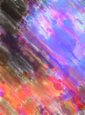 Çağdaş sanat. El yapımı resim. Modern sanat eserleri. Yüzeyde suluboya fırça darbeleriyle resim yapmak. 2D çizim. Sanatsal arkaplan resmi. Tablo üzerinde soyut resim. Renkli doku.