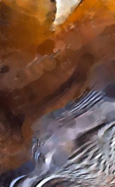 Modern sanat. Renkli çağdaş sanat eserleri. Renkli boya darbeleri. Soyut arkaplanda fırça darbeleri. fırça boyası.