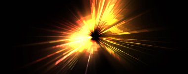 Fütürist mercek patlaması. Parlayan parçacıkları ve çizgileri olan ışık patlaması yıldızı. Güzel soyut ışın arkaplanı.