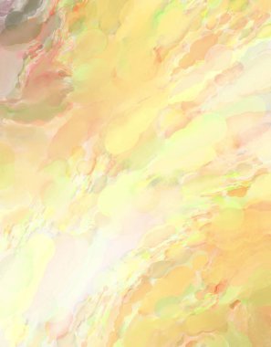 Yumuşak suluboya duvar kağıdı. Hafifçe fırçalanmış renkleri olan sanatsal bir resim. Pastel renkler arkaplana dokunmuş. Soyut duvar sanatı..