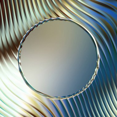 Soyut çerçeveli arkaplan. Renkli, canlı, dalgalı bir duvar kağıdı. Merkezi çerçeveli yaratıcı grafik 2d çizim. Dinamik şekilli modaya uygun sıvı örtüsü.