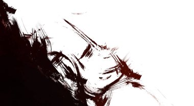 Taranmış Boyalı Soyut Arkaplan. Vahşi kaotik fırça darbeleri. Boya darbeleri. 2D İllüstrasyon. Fırça darbeli resim. 