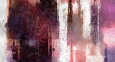 Soyut arkaplanda pürüzlü fırça darbeleri. Fırça boyası. Renkli boya darbeleri. Eşsiz duvar sanatı. Tuvaldeki modern sanat. Renkli çağdaş sanat eserleri. 