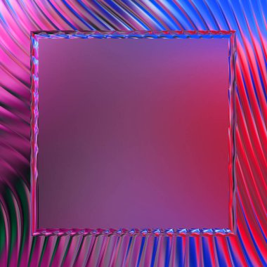 Soyut çerçeveli arkaplan. Renkli, canlı, dalgalı bir duvar kağıdı. Merkezi çerçeveli yaratıcı grafik 2d çizim. Dinamik şekilli modaya uygun sıvı örtüsü.