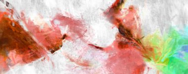 Soyut arkaplanda pürüzlü fırça darbeleri. Fırça boyası. Renkli boya darbeleri. Eşsiz duvar sanatı. Tuvaldeki modern sanat. Renkli çağdaş sanat eserleri. 