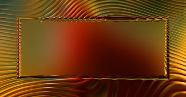 Soyut çerçeveli arkaplan. Renkli, canlı, dalgalı bir duvar kağıdı. Merkezi çerçeveli yaratıcı grafik 2d çizim. Dinamik şekilli modaya uygun sıvı örtüsü.