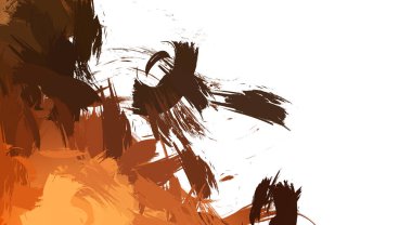 Taranmış Boyalı Soyut Arkaplan. Vahşi kaotik fırça darbeleri. Boya darbeleri. 2D İllüstrasyon. Fırça darbeli resim. 