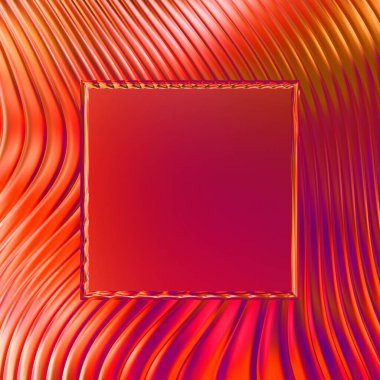 Soyut çerçeveli arkaplan. Renkli, canlı, dalgalı bir duvar kağıdı. Merkezi çerçeveli yaratıcı grafik 2d çizim. Dinamik şekilli modaya uygun sıvı örtüsü.