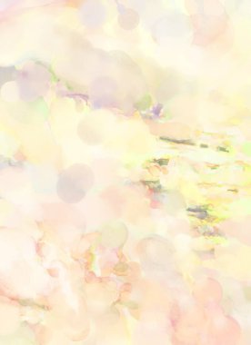 Pastel renklerde suluboya resim. Poster, duvar sanatı, afiş, kart, kitap kapağı ya da ambalaj için rahatlatıcı kompozisyonun yumuşak renkli çizimi. Modern fırça darbeleri resim.