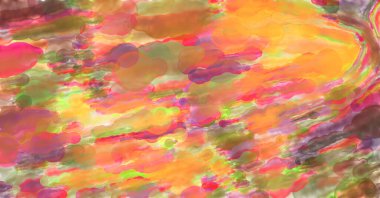 Çağdaş sanat. El yapımı resim. Modern sanat eserleri. Yüzeyde suluboya fırça darbeleriyle resim yapmak. 2D çizim. Sanatsal arkaplan resmi. Tablo üzerinde soyut resim. Renkli doku.