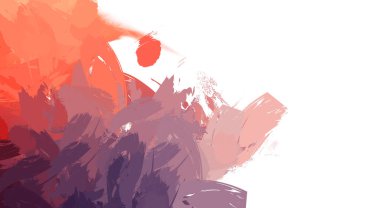 Taranmış Boyalı Soyut Arkaplan. Vahşi kaotik fırça darbeleri. Boya darbeleri. 2D İllüstrasyon. Fırça darbeli resim. 