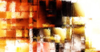 Modern sanat. Renkli çağdaş sanat eserleri. Renkli boya darbeleri. Soyut arkaplanda fırça darbeleri. Fırça boyası. Eşsiz duvar sanatı.