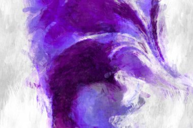 Soyut arkaplanda pürüzlü fırça darbeleri. Fırça boyası. Renkli boya darbeleri. Eşsiz duvar sanatı. Tuvaldeki modern sanat. Renkli çağdaş sanat eserleri. 