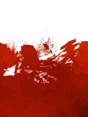 Taranmış Boyalı Soyut Arkaplan. Vahşi kaotik fırça darbeleri. Boya darbeleri. 2D İllüstrasyon. Fırça darbeli resim. 