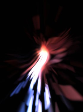 Işık parçacık izleri. Parlayan parçacıkları ve çizgileri olan ışık patlaması yıldızı. Güzel hareketli soyut ışın arkaplanı.