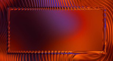 Soyut çerçeveli arkaplan. Renkli, canlı, dalgalı bir duvar kağıdı. Merkezi çerçeveli yaratıcı grafik 2d çizim. Dinamik şekilli modaya uygun sıvı örtüsü.