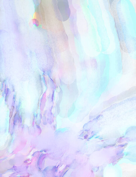 Современные мазки кистью. Акварель абстрактной живописи с пастельными цветами. Мягкая цветовая иллюстрация успокаивающей композиции для плаката, настенного искусства, баннера, открытки, обложки книг или упаковки. 