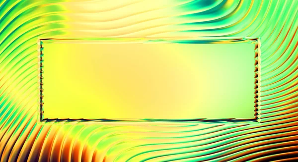 Soyut çerçeveli arkaplan. Renkli, canlı, dalgalı bir duvar kağıdı. Merkezi çerçeveli yaratıcı grafik 2d çizim. Dinamik şekilli modaya uygun sıvı örtüsü.