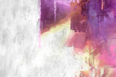 Soyut arkaplanda pürüzlü fırça darbeleri. Fırça boyası. Renkli boya darbeleri. Eşsiz duvar sanatı. Tuvaldeki modern sanat. Renkli çağdaş sanat eserleri. 