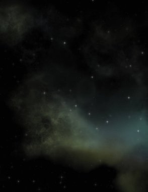 Galaksi uzayındaki yıldız alanı renkli nebula ile. Uzayın derinliklerinin bilim kurgu geçmişi. Ruhsal duvar kağıdı.