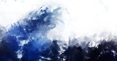 Canlı fırça darbeleriyle boyanmış. Renkli desenli resim. Fırçalanmış duvar kağıdını boya.