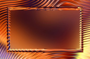 Soyut çerçeveli arkaplan. Renkli, canlı, dalgalı bir duvar kağıdı. Merkezi çerçeveli yaratıcı grafik 2d çizim. Dinamik şekilli modaya uygun sıvı örtüsü.