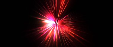 Fütürist mercek patlaması. Parlayan parçacıkları ve çizgileri olan ışık patlaması yıldızı. Güzel soyut ışın arkaplanı.