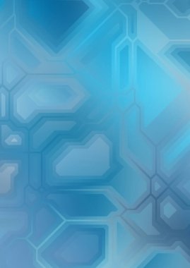 Renkli ve canlı geometrik şekiller katmanları var. Bir teknoloji planının dijital illüstrasyonu. Gelecekçi tasarım şablonu.