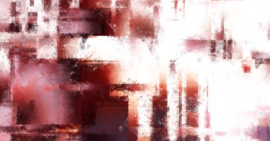 Modern sanat. Renkli çağdaş sanat eserleri. Renkli boya darbeleri. Soyut arkaplanda fırça darbeleri. Fırça boyası. Eşsiz duvar sanatı.