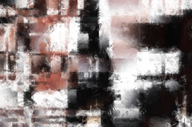 Modern sanat. Renkli çağdaş sanat eserleri. Renkli boya darbeleri. Soyut arkaplanda fırça darbeleri. Fırça boyası. Eşsiz duvar sanatı.