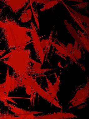 Vahşi fırça darbeleriyle yaratıcı soyut resim. Artistik fırça darbeleriyle donatılmış. Renkli ve canlı bir tasvir. Boyalı sanat.