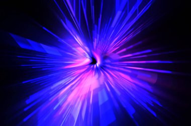 Fütürist mercek patlaması. Parlayan parçacıkları ve çizgileri olan ışık patlaması yıldızı. Güzel soyut ışın arkaplanı.