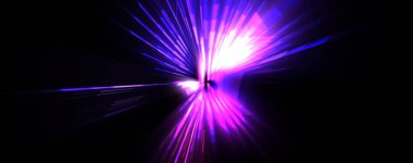 Fütürist mercek patlaması. Parlayan parçacıkları ve çizgileri olan ışık patlaması yıldızı. Güzel soyut ışın arkaplanı.