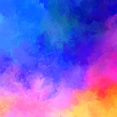 Canlı fırça darbeleriyle boyanmış. Renkli desenli resim. Fırçalanmış duvar kağıdını boya.